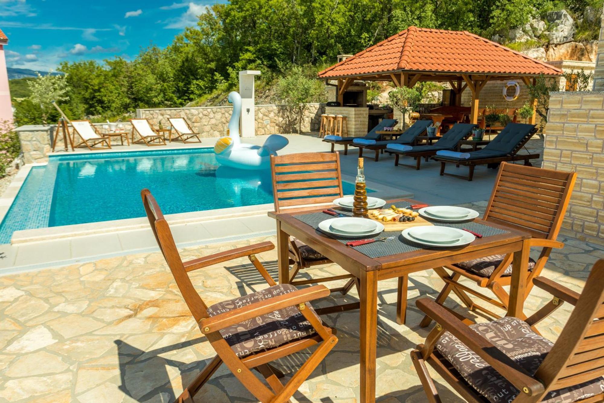 Luxury Villa Allen With Pool Klimno Bilik gambar